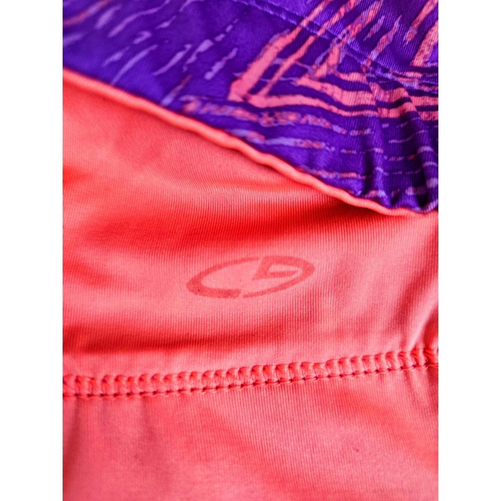 Womens Sports Bra S Purple Pink Zigzag Print Neon Coral Racerback