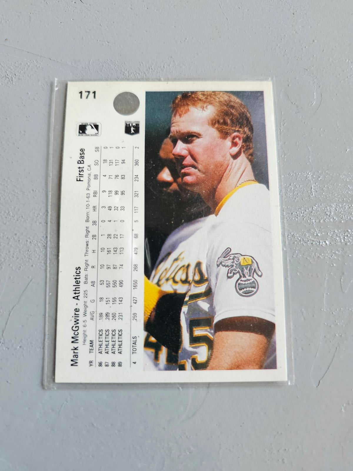 Mark McGwire 1991 Upper Deck Baseball Card #171 - Oakland Athletics Powerhouse