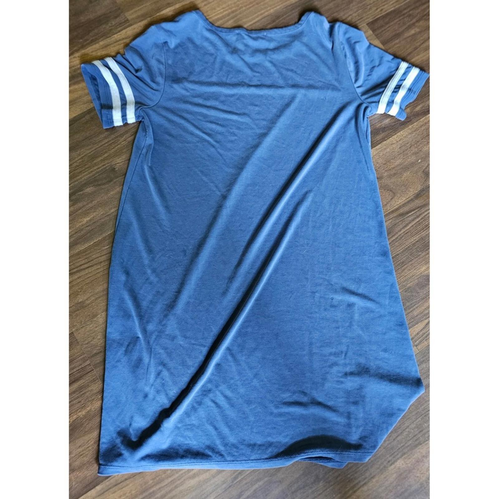 Pink Republic Blue T Shirt Dress Small Striped Sleeve Casual Tee Dress