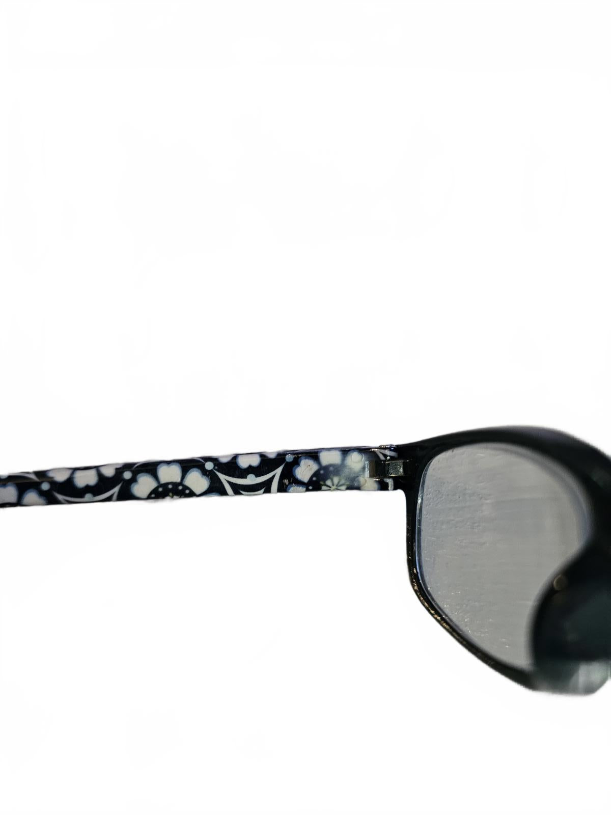 Blue Floral Reading Glasses Patterned Frame Lightweight Retro Style