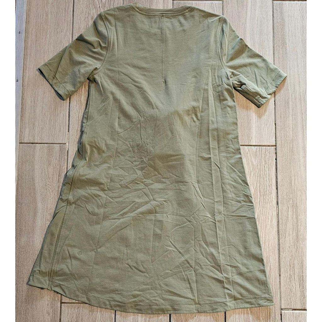 Lululemon Olive Green Tie Front TShirt Dress Size M
