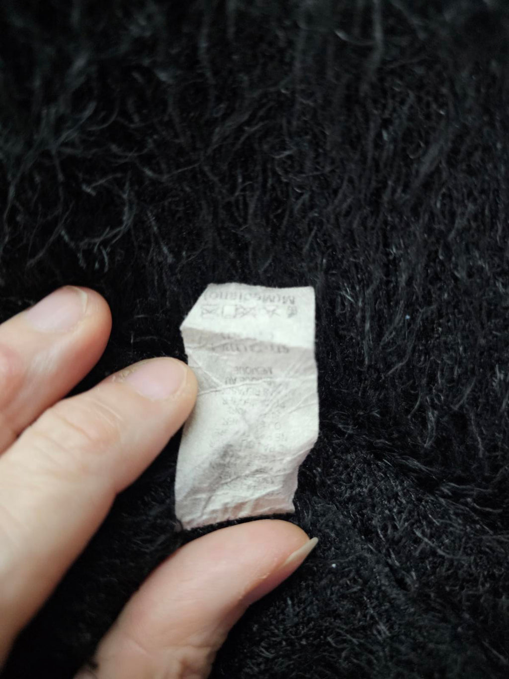 Mod On Trend Black Fuzzy Eyelash Knit Sweater Soft Long Sleeve Women's Medium