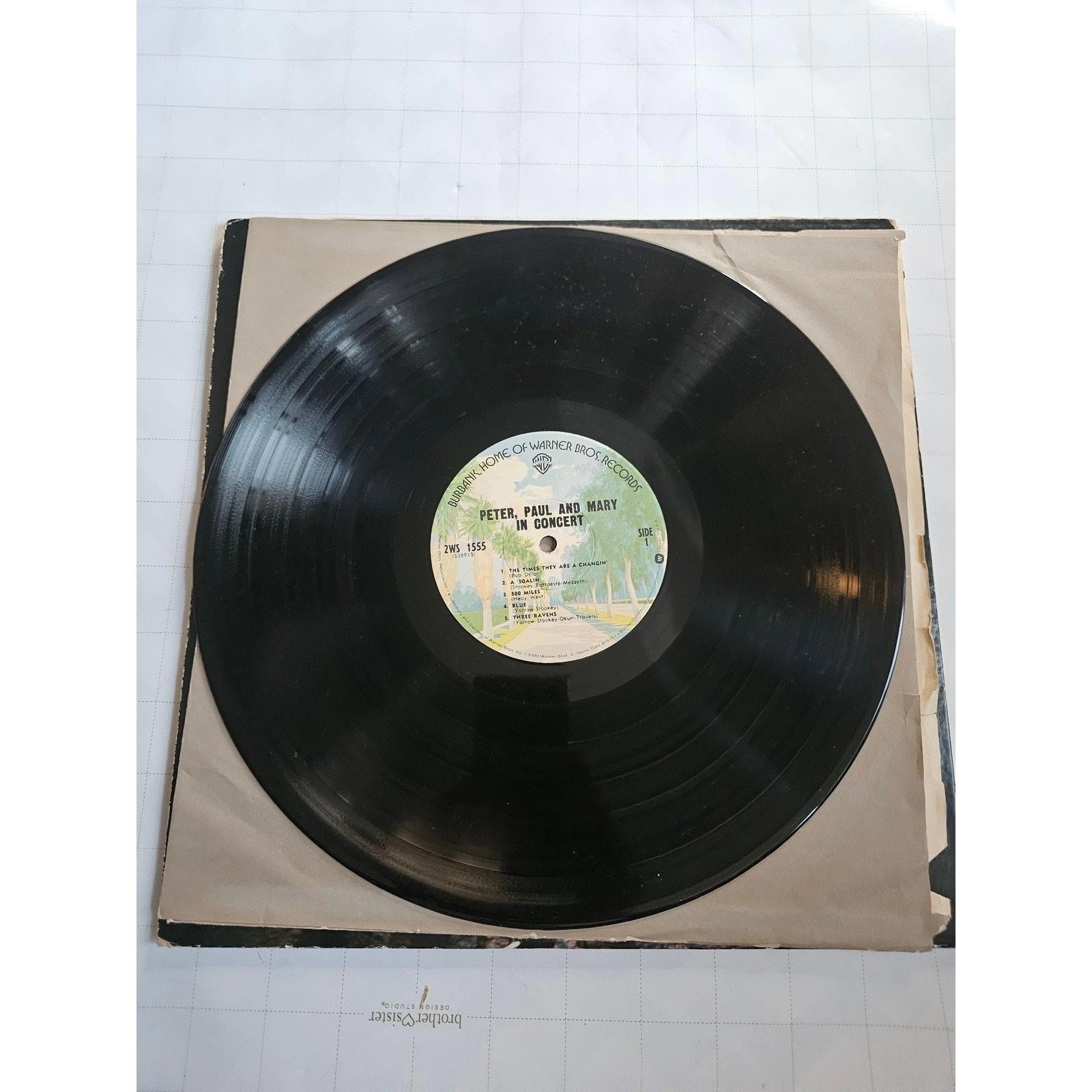 Peter Paul and Mary In Concert Vinyl Record Album Warner Bros 2WS 1555 - good-g-