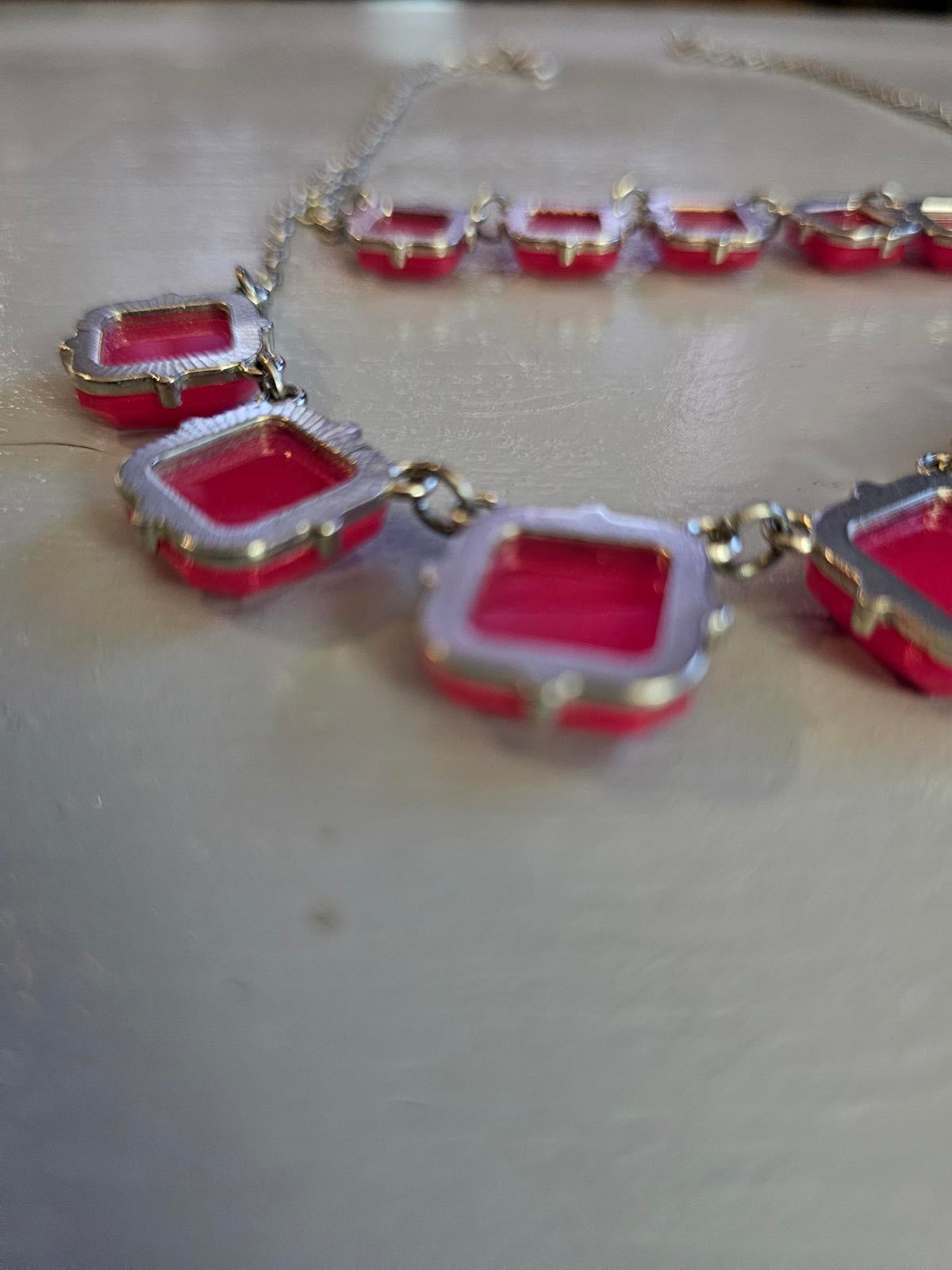 Bold Pink Native American Inspired Necklace Set