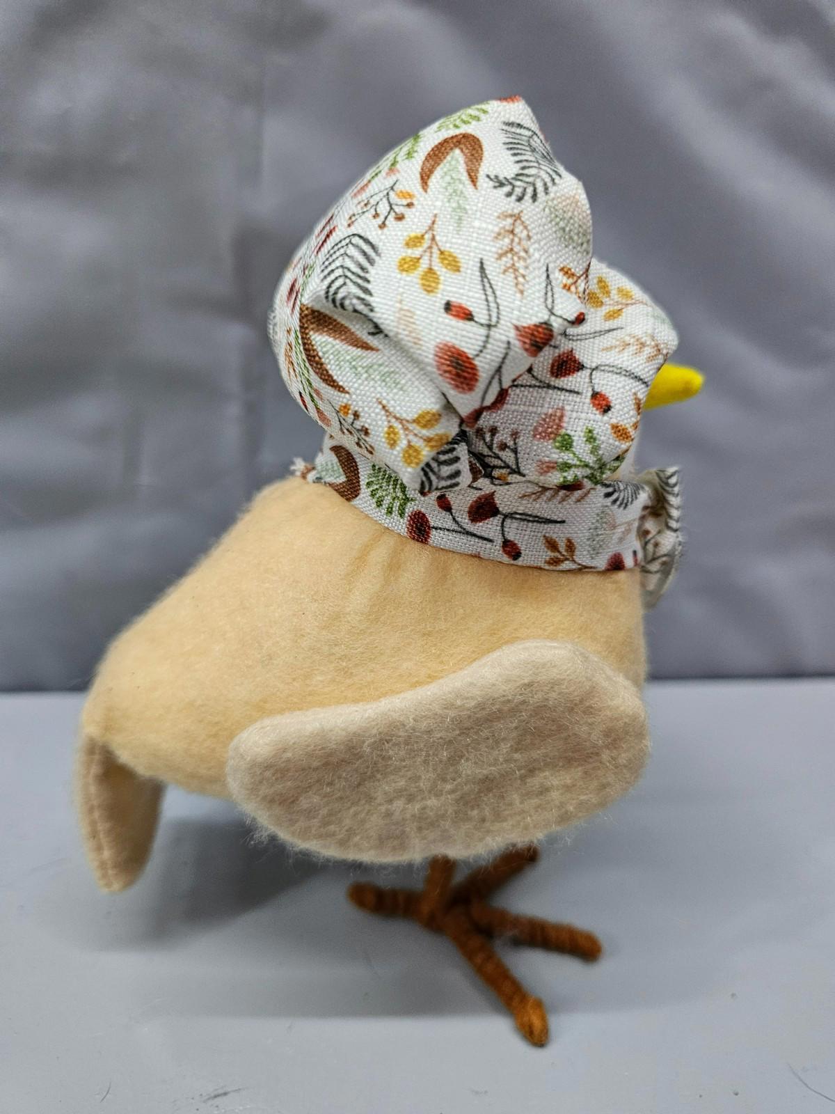 Rare Autumn Harvest Fall Felt Bird Table Holiday Decor Collectible