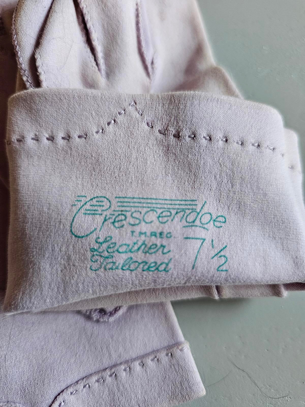Vintage Crescendoe Leather Tailored Gloves - Size 7½