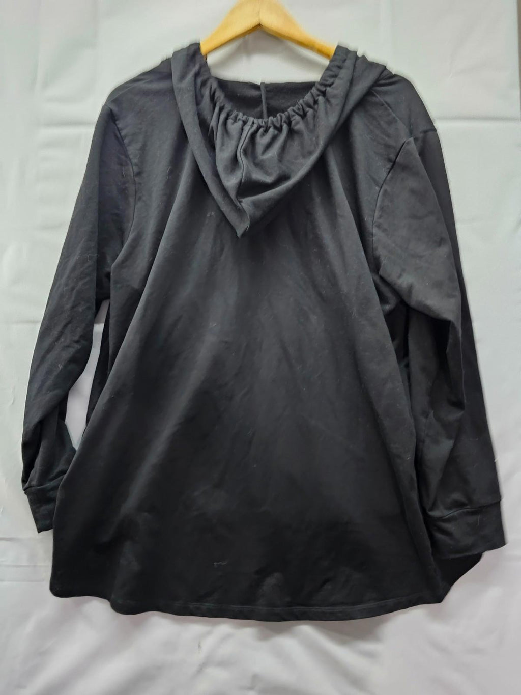 Michael Kors Black Hoodie 2X Leopard Print MK Logo Lightweight Pullover