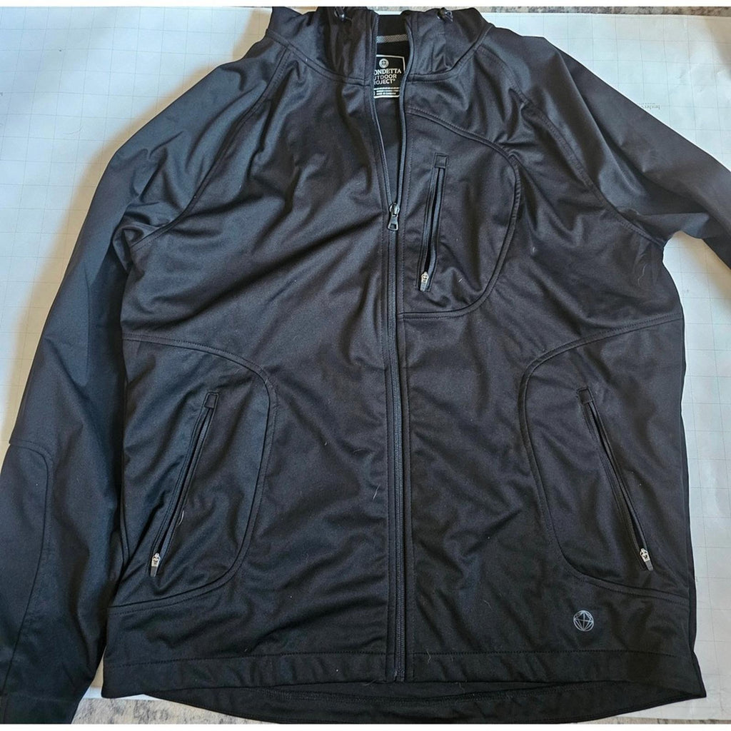 Mondetta Outdoor Project Full-Zip Black Hooded Jacket Men’s Large Pockets