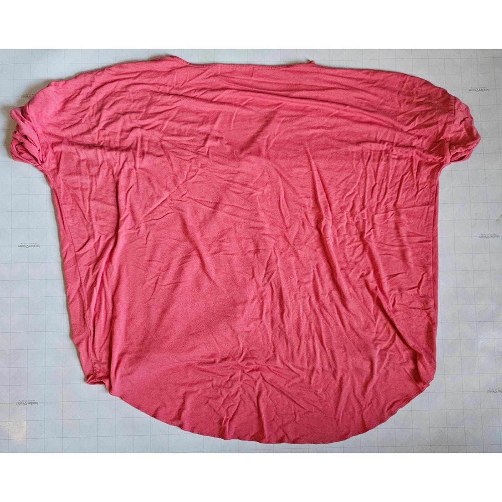 Mod On Trend Pink Wrap Front Dolman Top Women's M High Low Hem