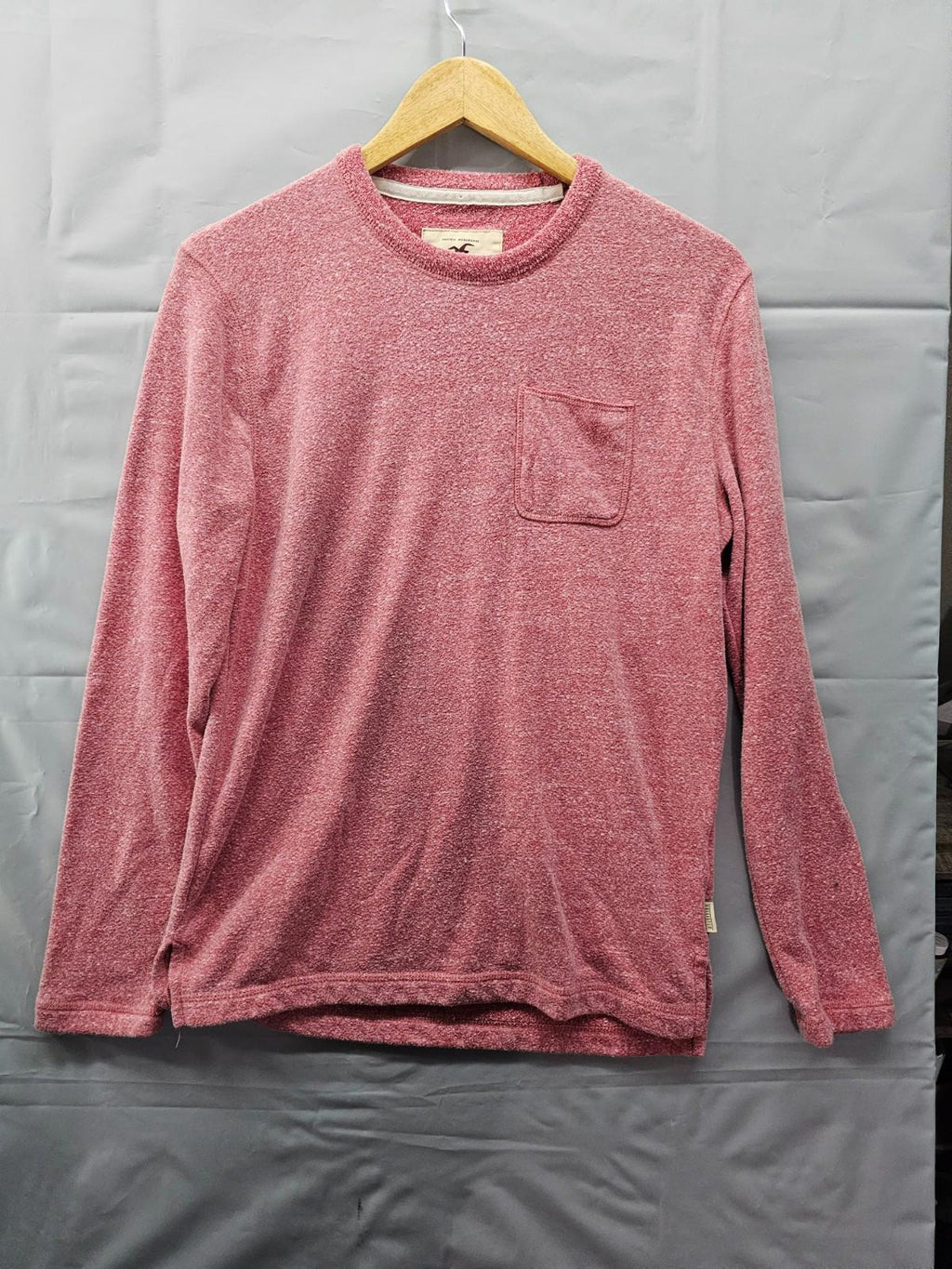 Hollister Red Textured Long Sleeve Crewneck XS Soft Casual Lounge Shirt