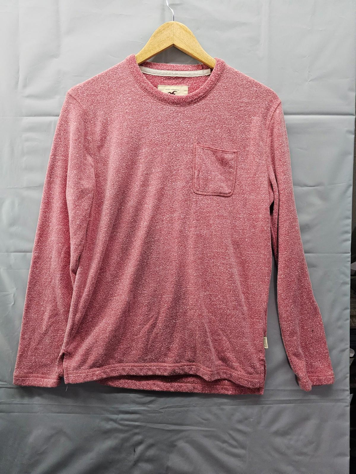 Hollister Red Textured Long Sleeve Crewneck XS Soft Casual Lounge Shirt