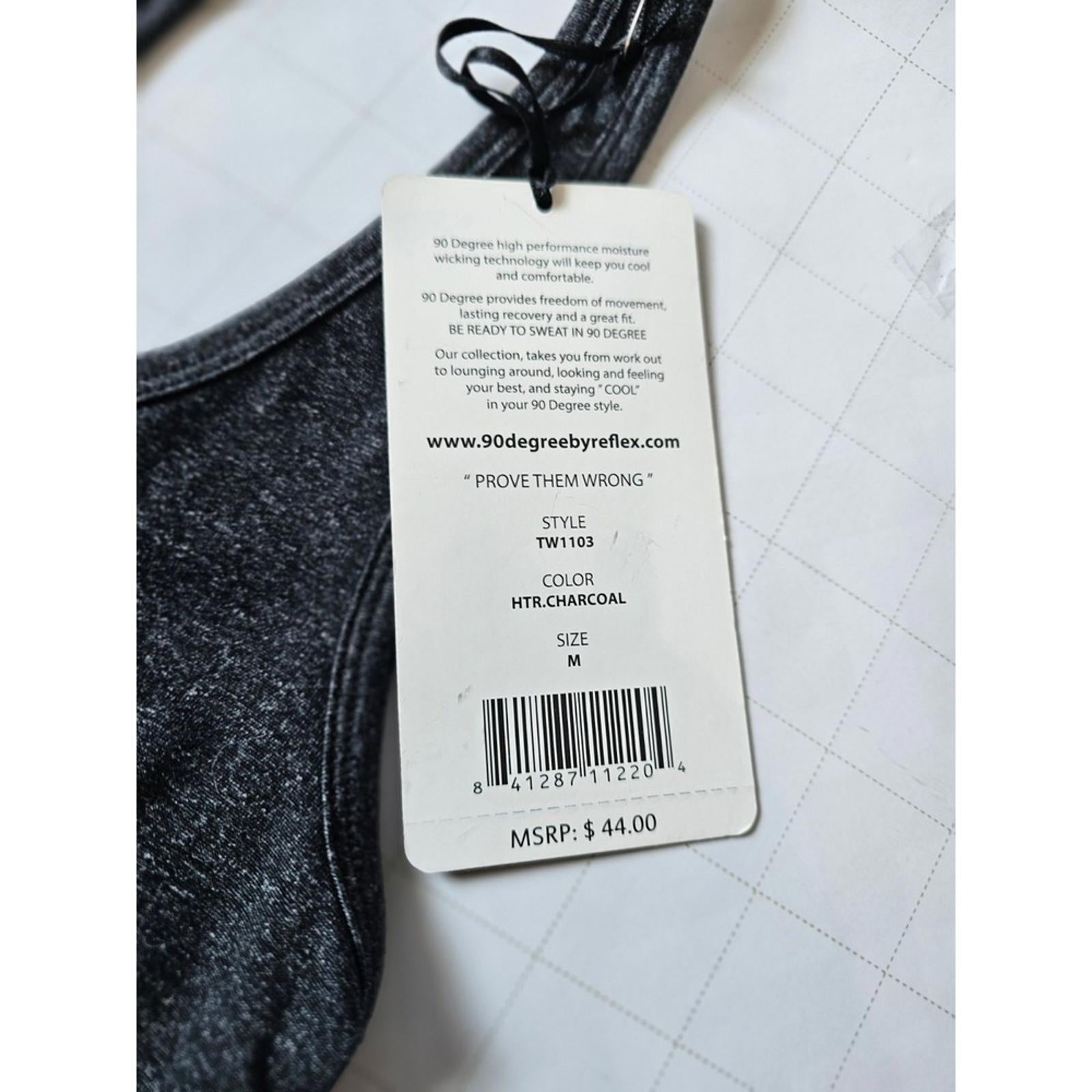 90 Degree by Reflex Heather Charcoal Racerback Tank Top M NWT