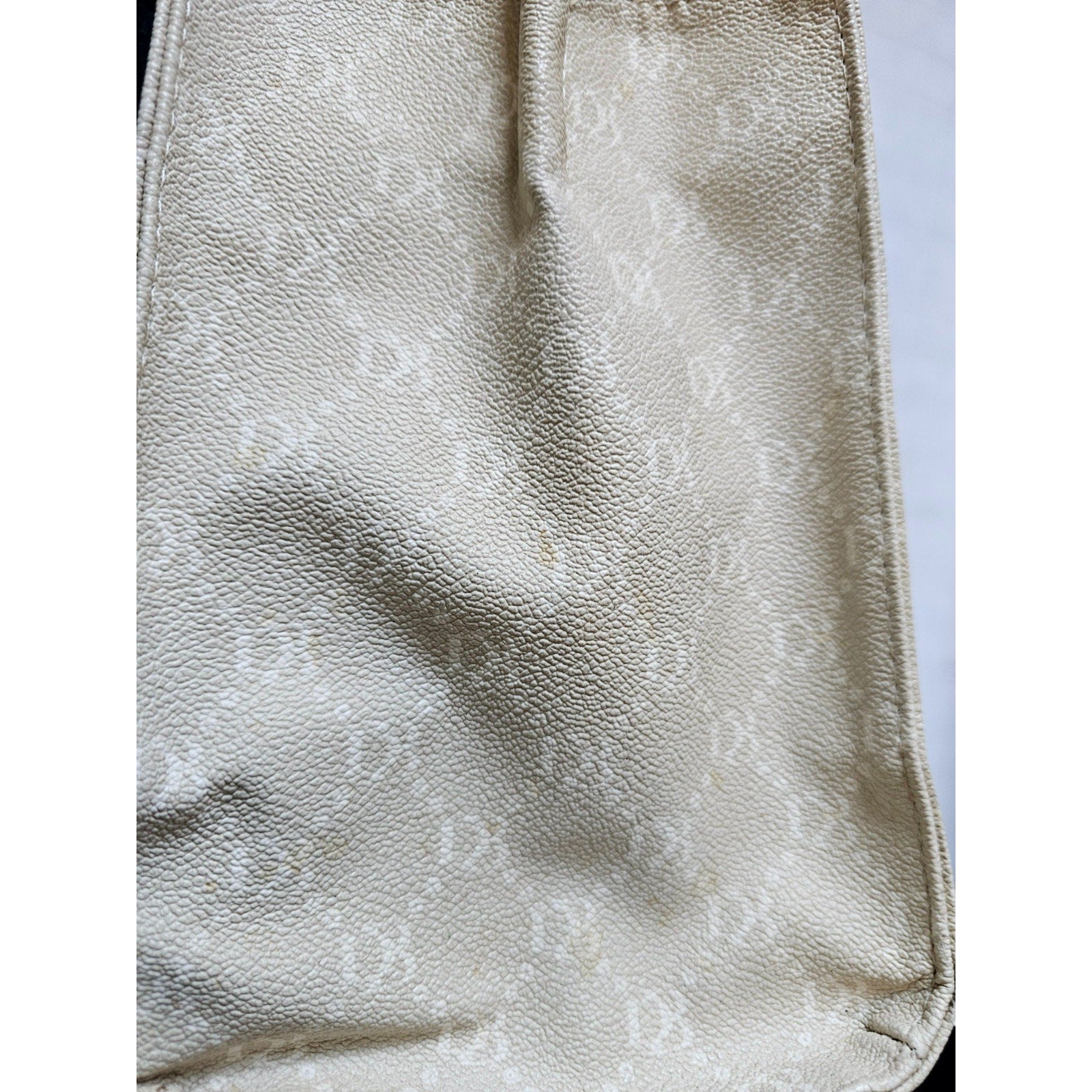 Dana Buchman Floral Print Satchel Tote Bag Cream Faux Leather DB Monogram