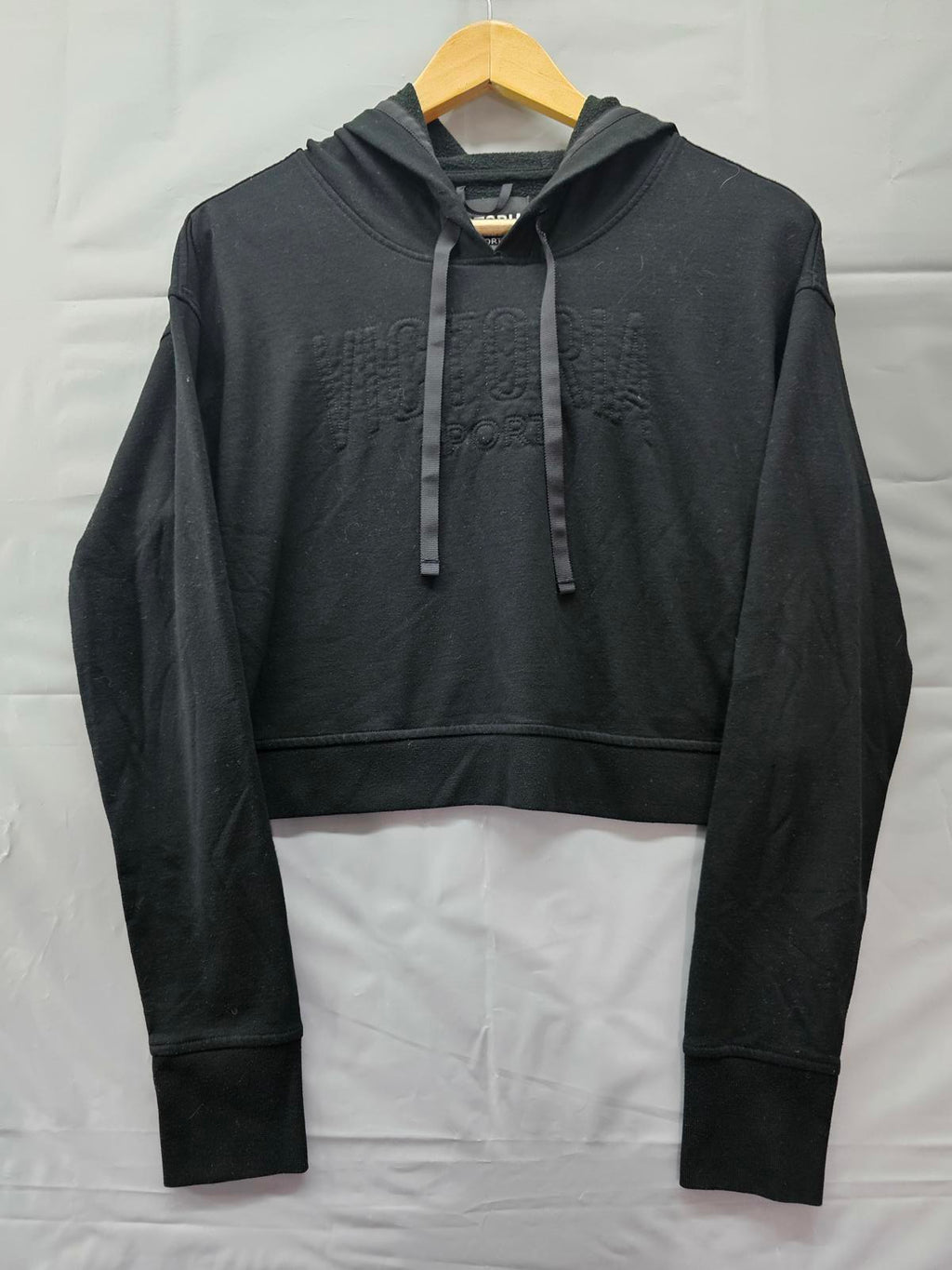 Victoria Sport Black Cropped Hoodie Women’s Medium