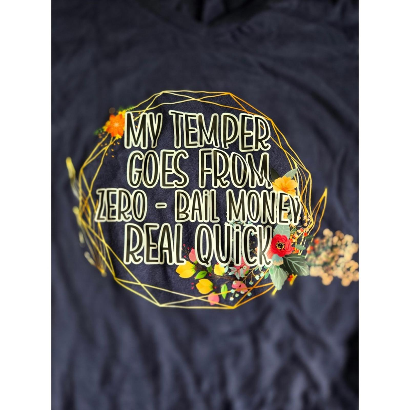 Gildan Softstyle VNeck Tee My Temper Goes From Zero to Bail Money Large