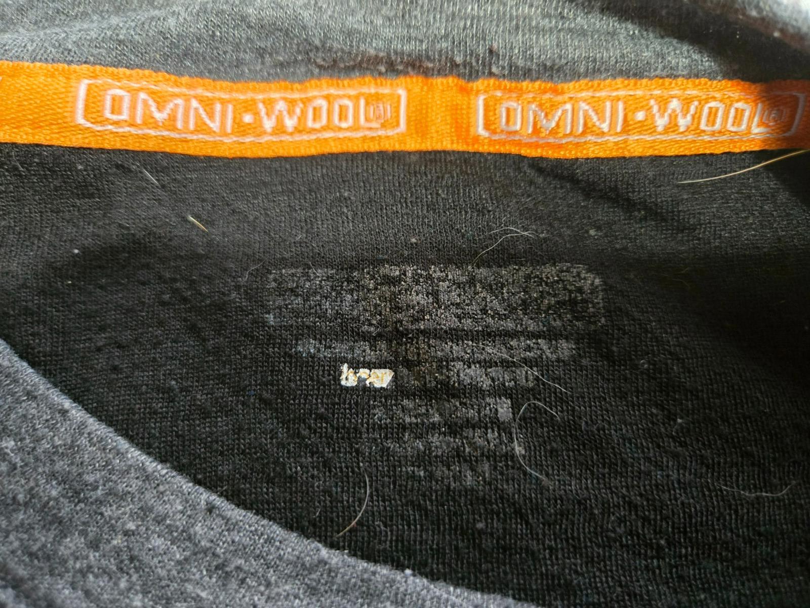 OmniWool Mens Thermal Base Layer Shirt Gray Long Sleeve M