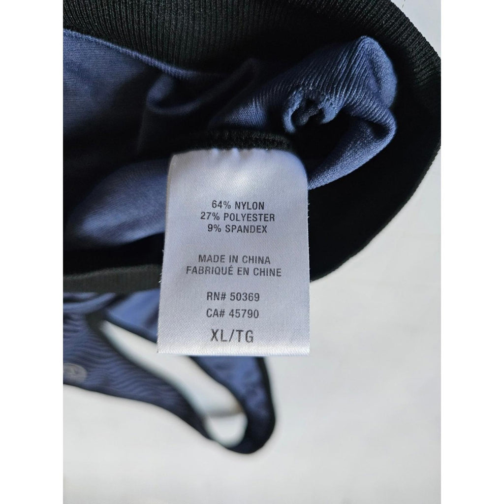 Spalding Womens Sports Bra XL Blue Black Striped Racerback Activewear