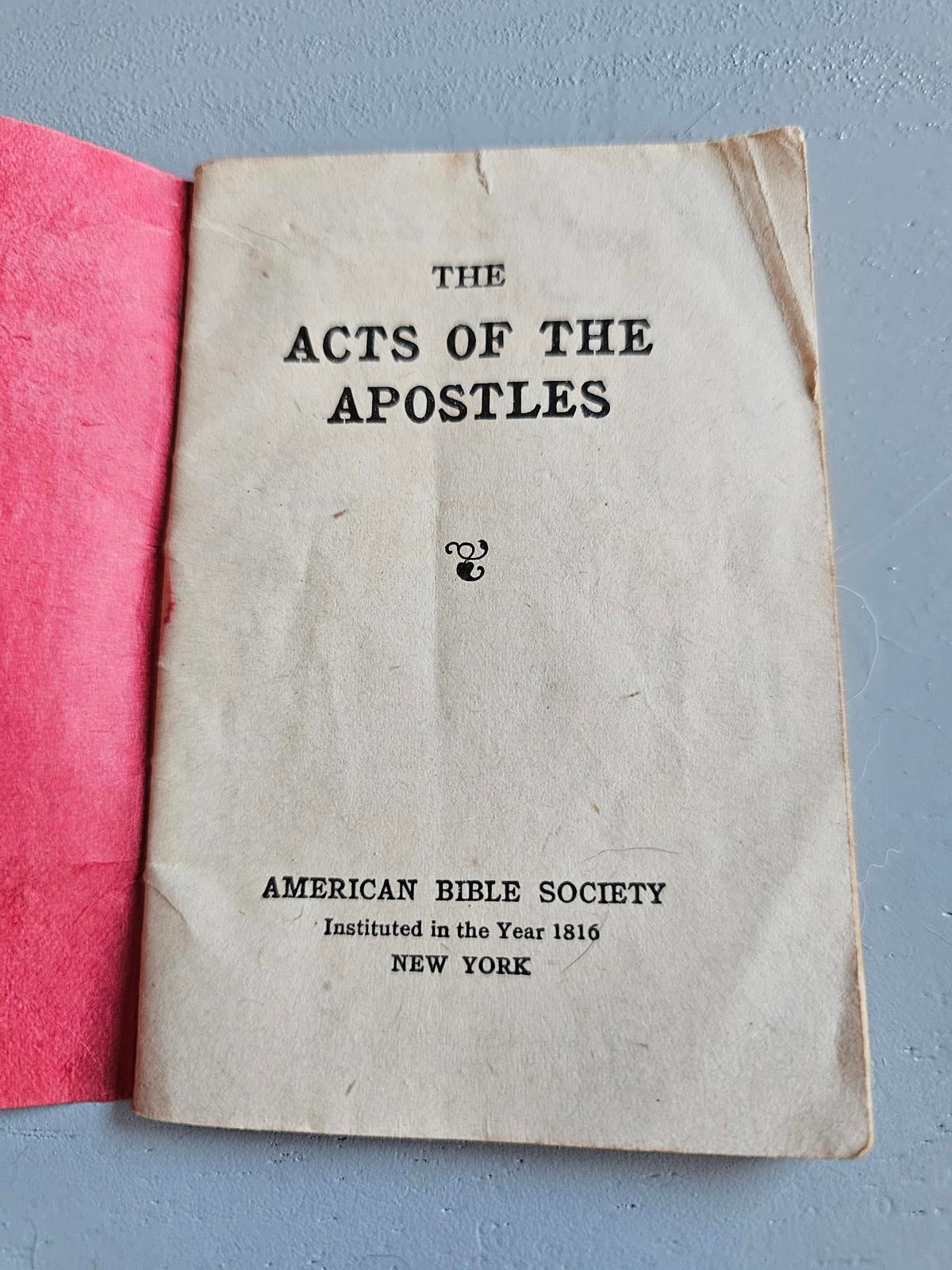 Vintage 'The Acts of the Apostles' Pocket Book - Holy History in Your Pocket!