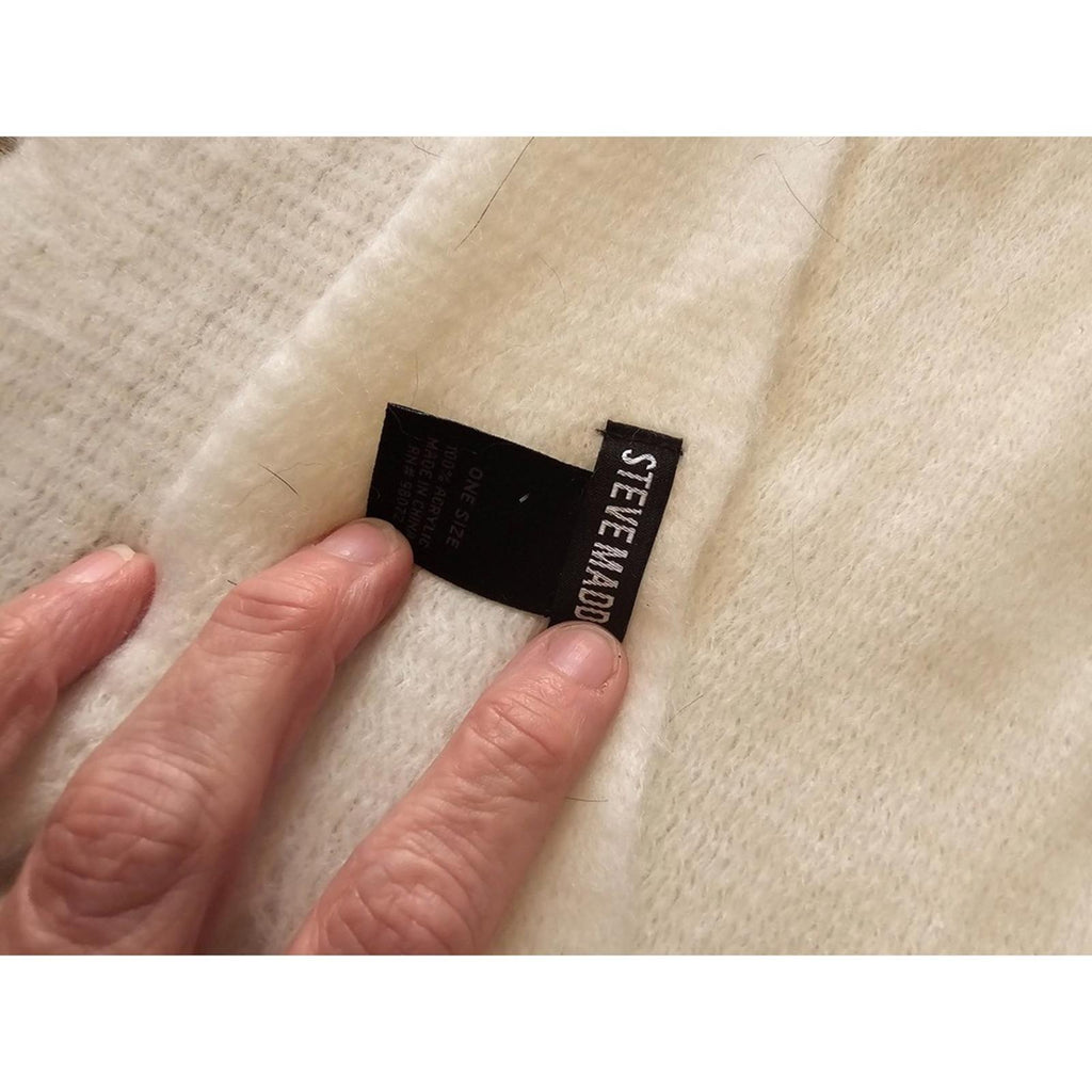 Steve Madden Cream Cozy Fringe Scarf